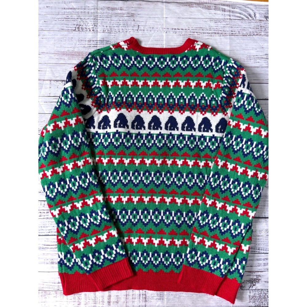 Holiday Time Gorilla Ugly Christmas Sweater Men Red Green Fair Isle XL - Picture 4 of 6